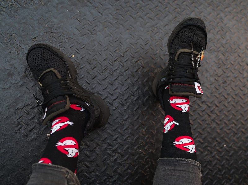 Odd Sox â€“ Ghostbusters No Ghosts Logo Crew Socks â€“ Official Licensed Novelty Unisex Socks â€“ Large Size Comfy Cotton Blend â€“ Fun 80â€™s Movie Gift - Image 4